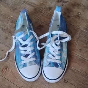 Blue Tie-Dye Sneakers
